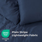 Elegant Dobby Stripe Duvet Cover Set - Soft Polycotton Blend with Button Closure - Luxury Bedding in Different Colors